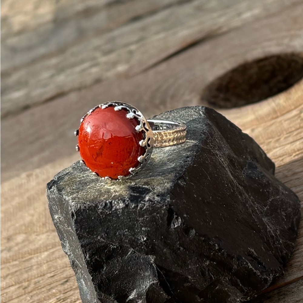 Red Moss Agate Ring - Picture 5 of 12